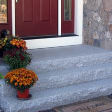 Swenson gray granite entry steps
